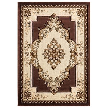 UNITED WEAVERS OF AMERICA United Weavers of America 2050 10551 28C 2 ft. 7 in. x 7 ft. 4 in. Bristol Fallon Chocolate Rectangle Runner Rug 2050 10551 28C